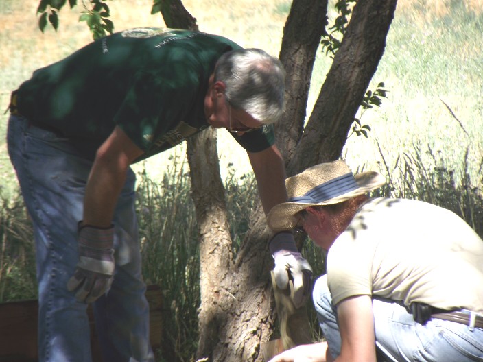 Jim & Paul Digging Holes for Benches