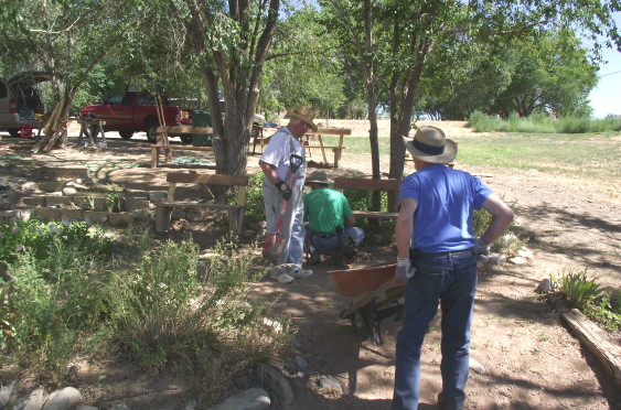 Pouring Concrete for Bench Legs