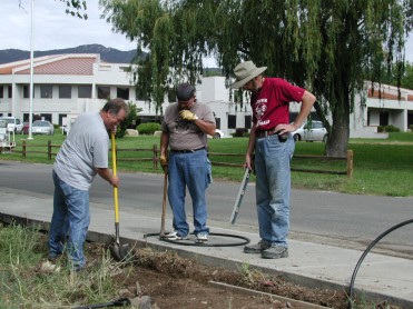Randy, Keith & Gary Work on the Sprinklers