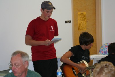 Augie & Matt Singing for the Evening Devotions