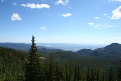 View of Colorado Springs from the Top of Pikes Peak