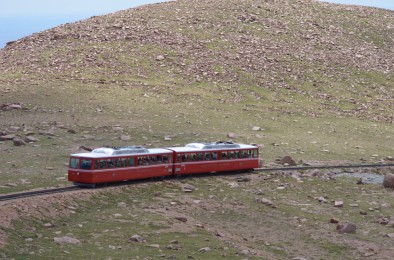Cograil Train Ascending to the Top of Pikes Peak