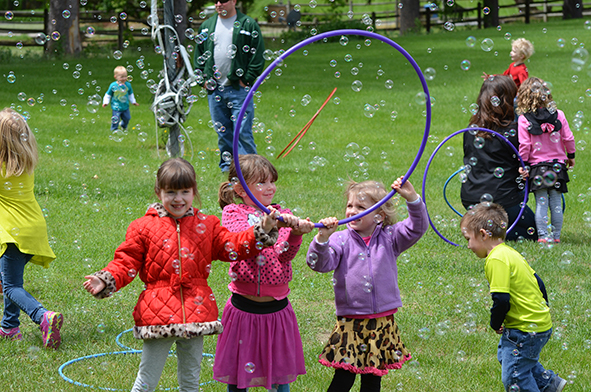 Children at Bubble Time