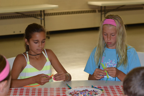 Girls working on Bookmarks