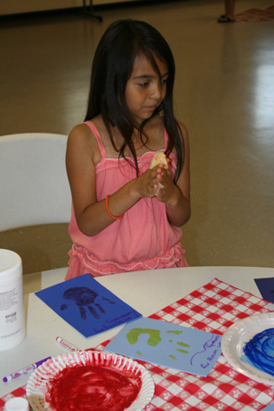 Girl with her Handprint