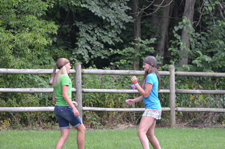 Girls Preparing for "Battle"