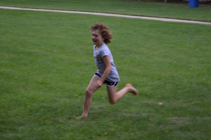 Girl Running to Find Shell Clues