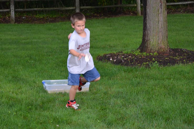 Boy Running to Find Shell Clues