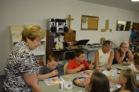 Becky, Roberta, Deb & Lisa Watching Children Make Hearts