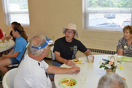 Volunteers Eating