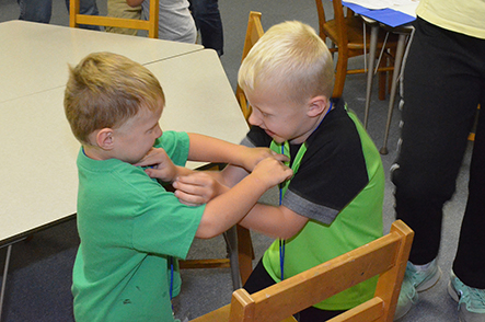 Children in Class Tickling