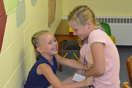 Children in Class Tickling