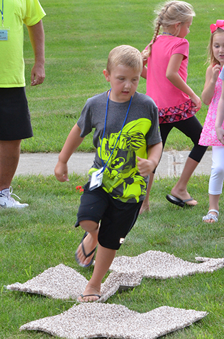 Child Playing 'Hop-Scotch'