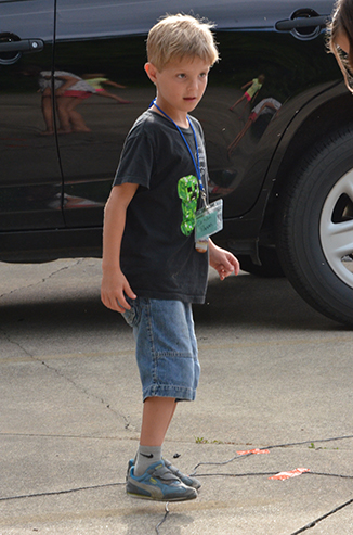 Child Walking a Line Path