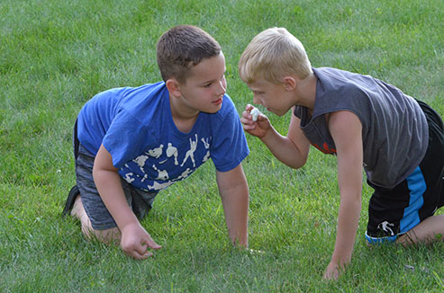 Children Searching for the Right Scented Cotton Ball