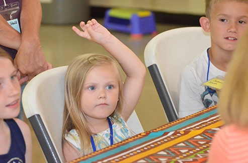 Child Raising Hand with Question