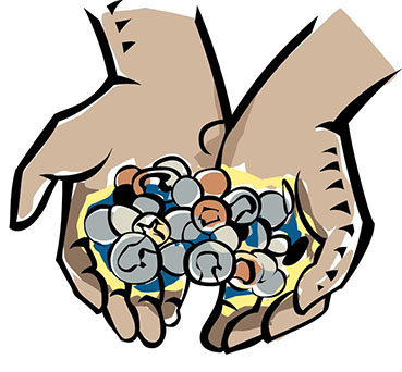 Hands with Coins